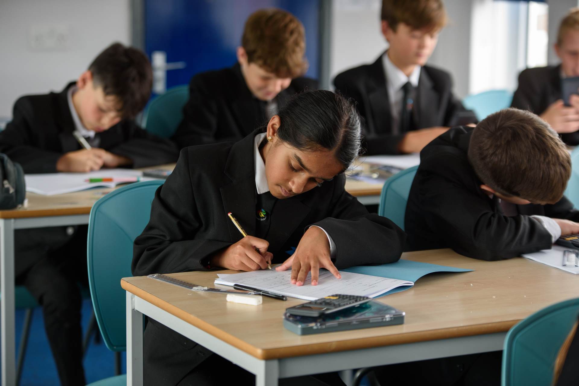 Forest pupil studying
